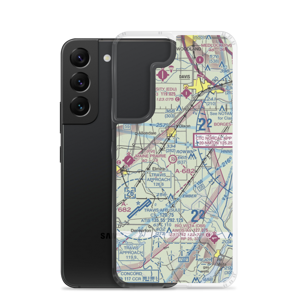 Maine Prairie Airport (13CL) VFR Sectional Samsung Case Samsung Galaxy S22 model shown