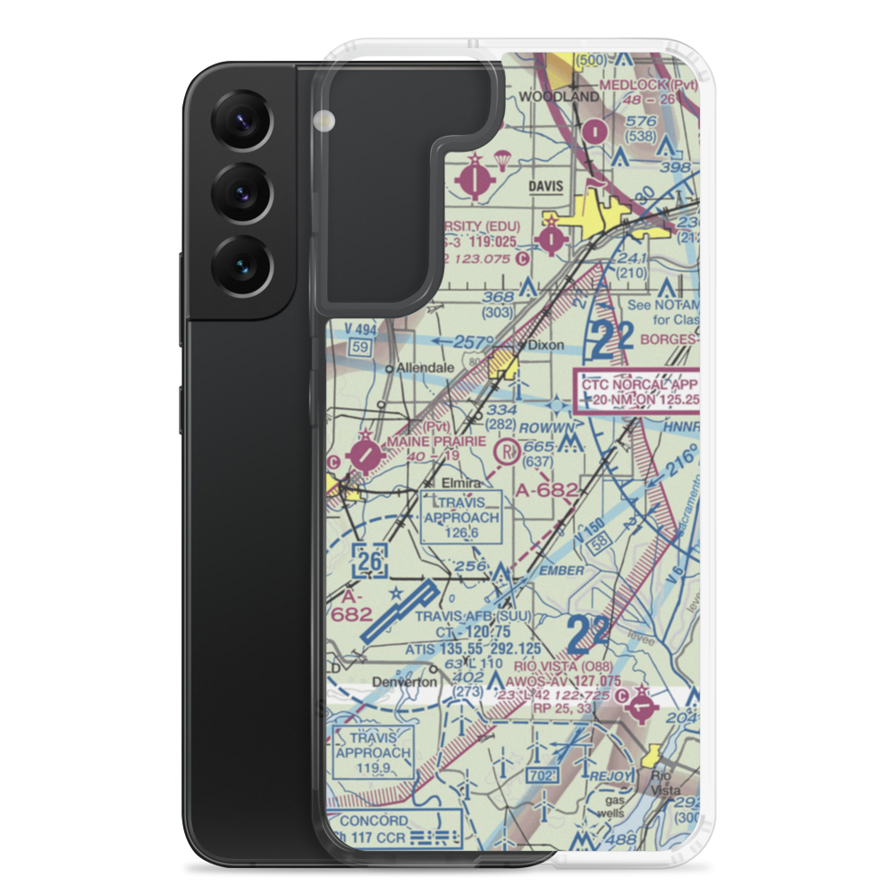 Maine Prairie Airport (13CL) VFR Sectional Samsung Case Samsung Galaxy S22 Plus model shown