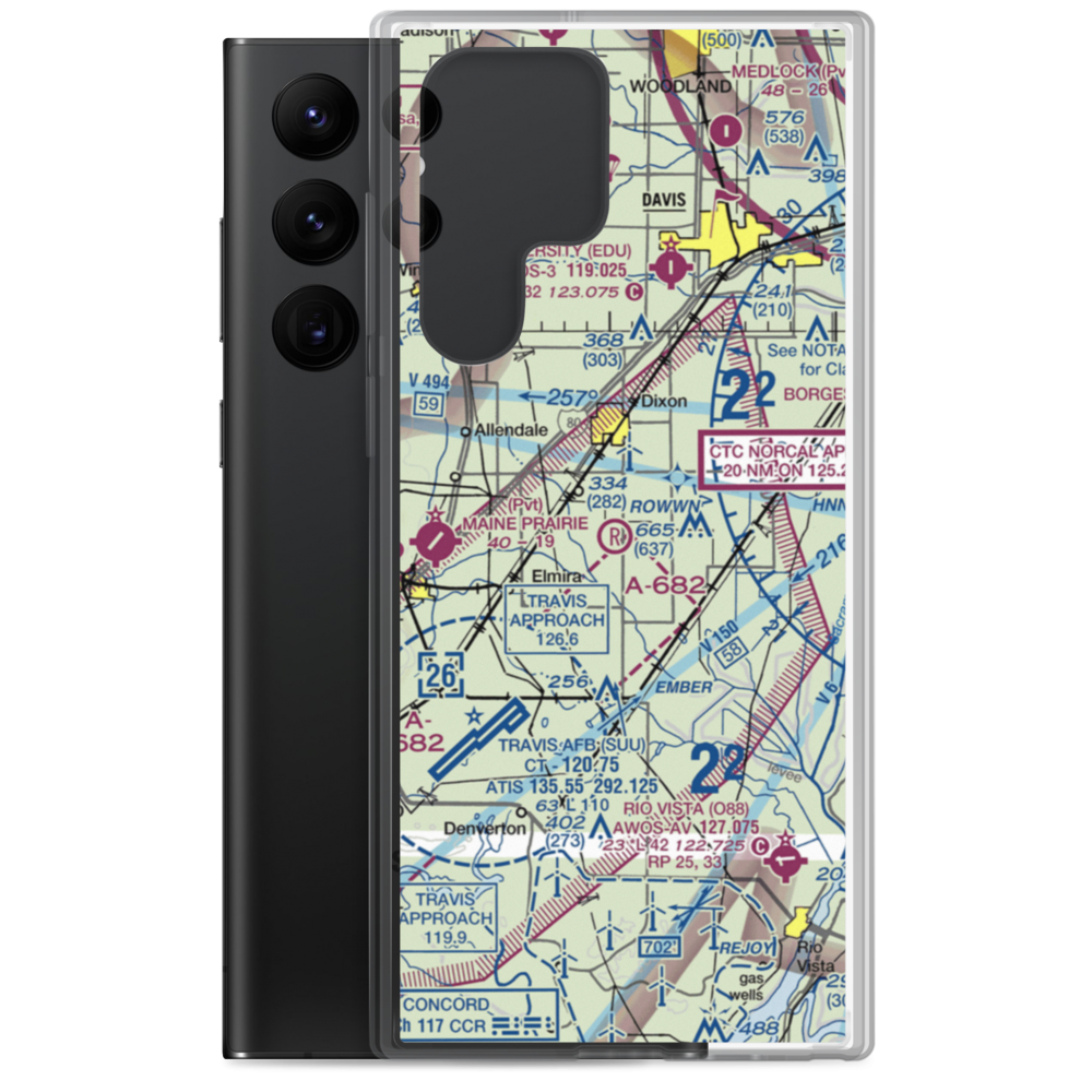 Maine Prairie Airport (13CL) VFR Sectional Samsung Case Samsung Galaxy S22 Ultra model shown