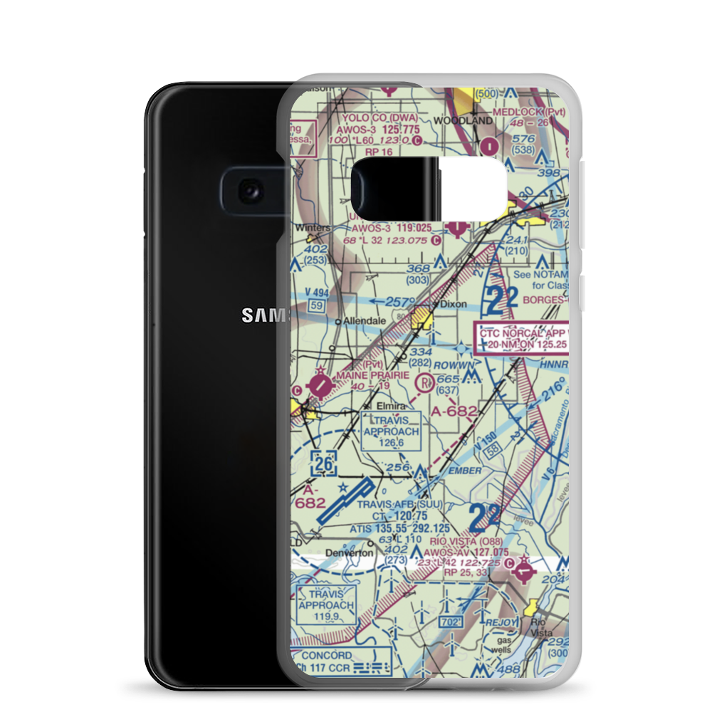 Maine Prairie Airport (13CL) VFR Sectional Samsung Case Samsung Galaxy S10e model shown
