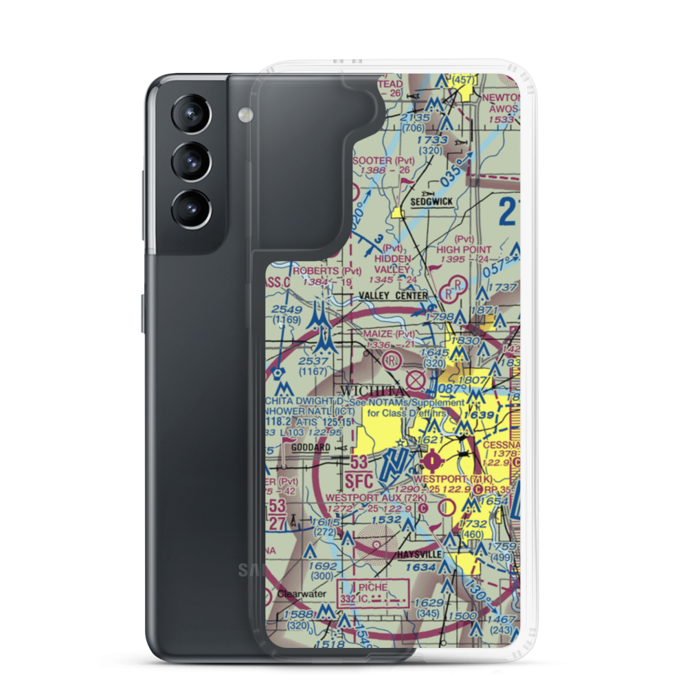 Maize Airport (70K) VFR Sectional Samsung Case Samsung Galaxy S21 model shown