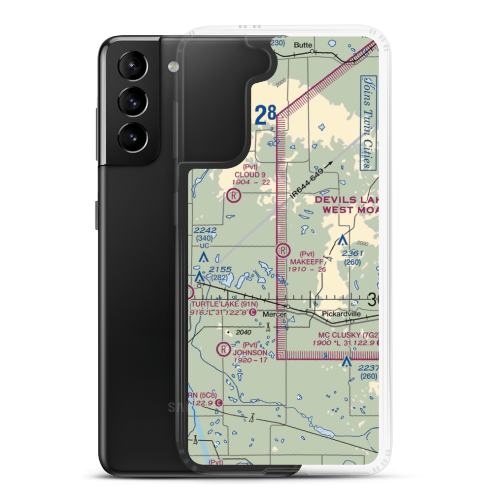 Makeeff Airport (2ND2) VFR Sectional Samsung Case Samsung Galaxy S21 Plus model shown