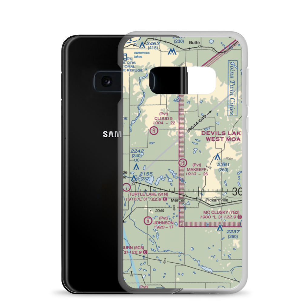 Makeeff Airport (2ND2) VFR Sectional Samsung Case Samsung Galaxy S10e model shown