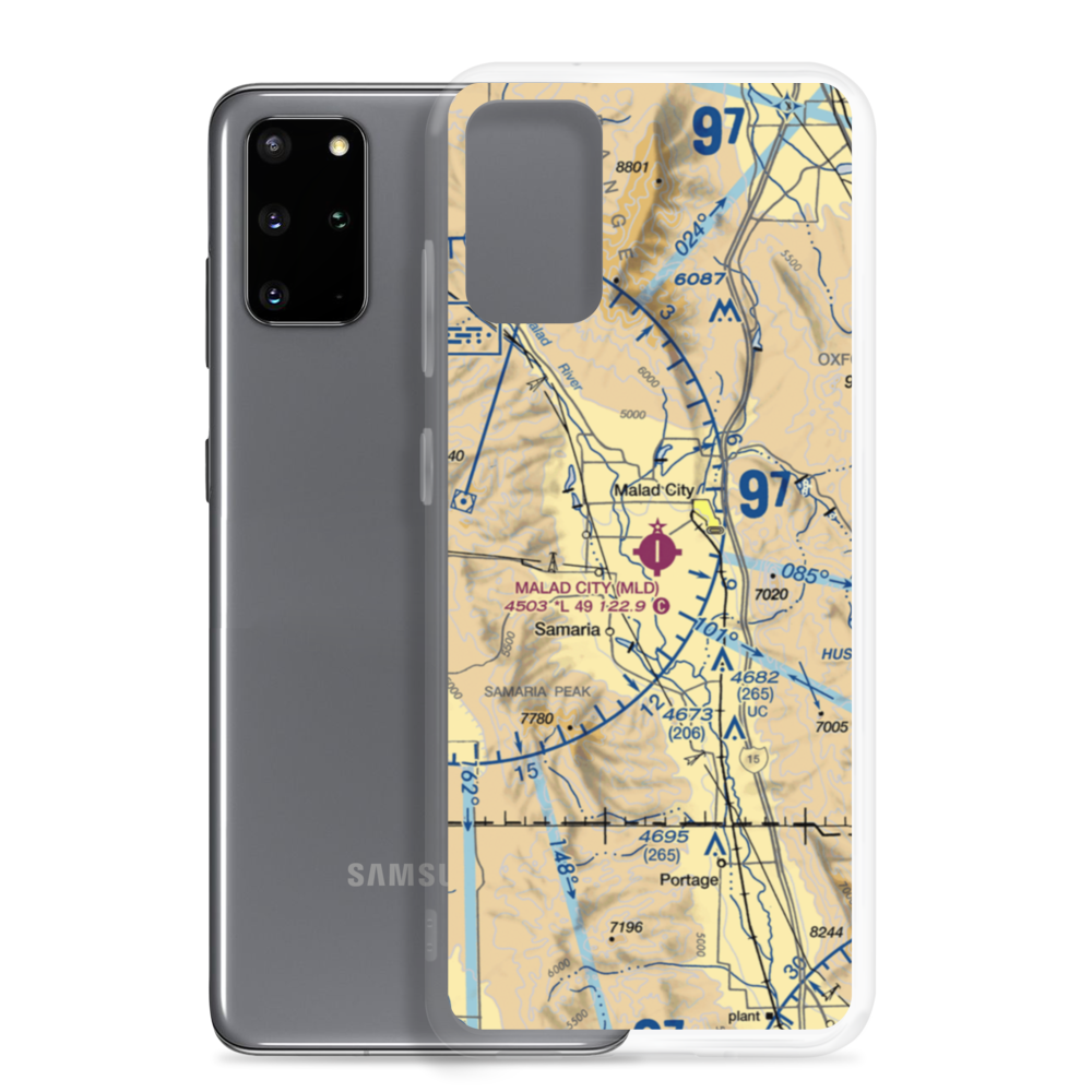 Malad City Airport (MLD) VFR Sectional Samsung Case Samsung Galaxy S20 Plus model shown