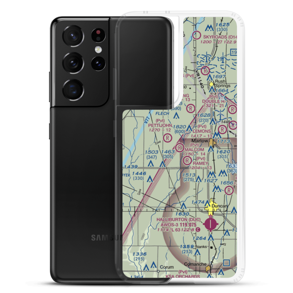 Malcom Farm Airport (OK91) VFR Sectional Samsung Case Samsung Galaxy S21 Ultra model shown