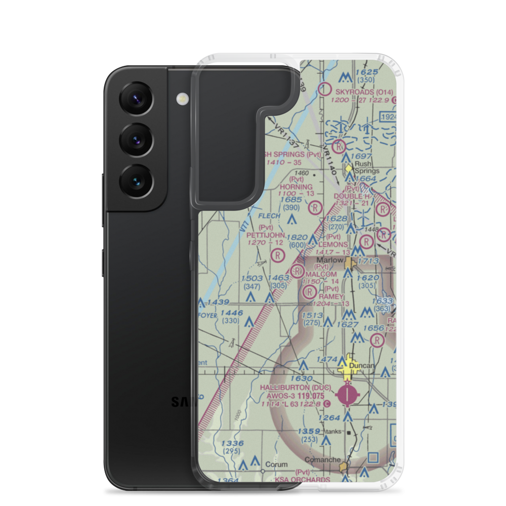 Malcom Farm Airport (OK91) VFR Sectional Samsung Case Samsung Galaxy S22 model shown