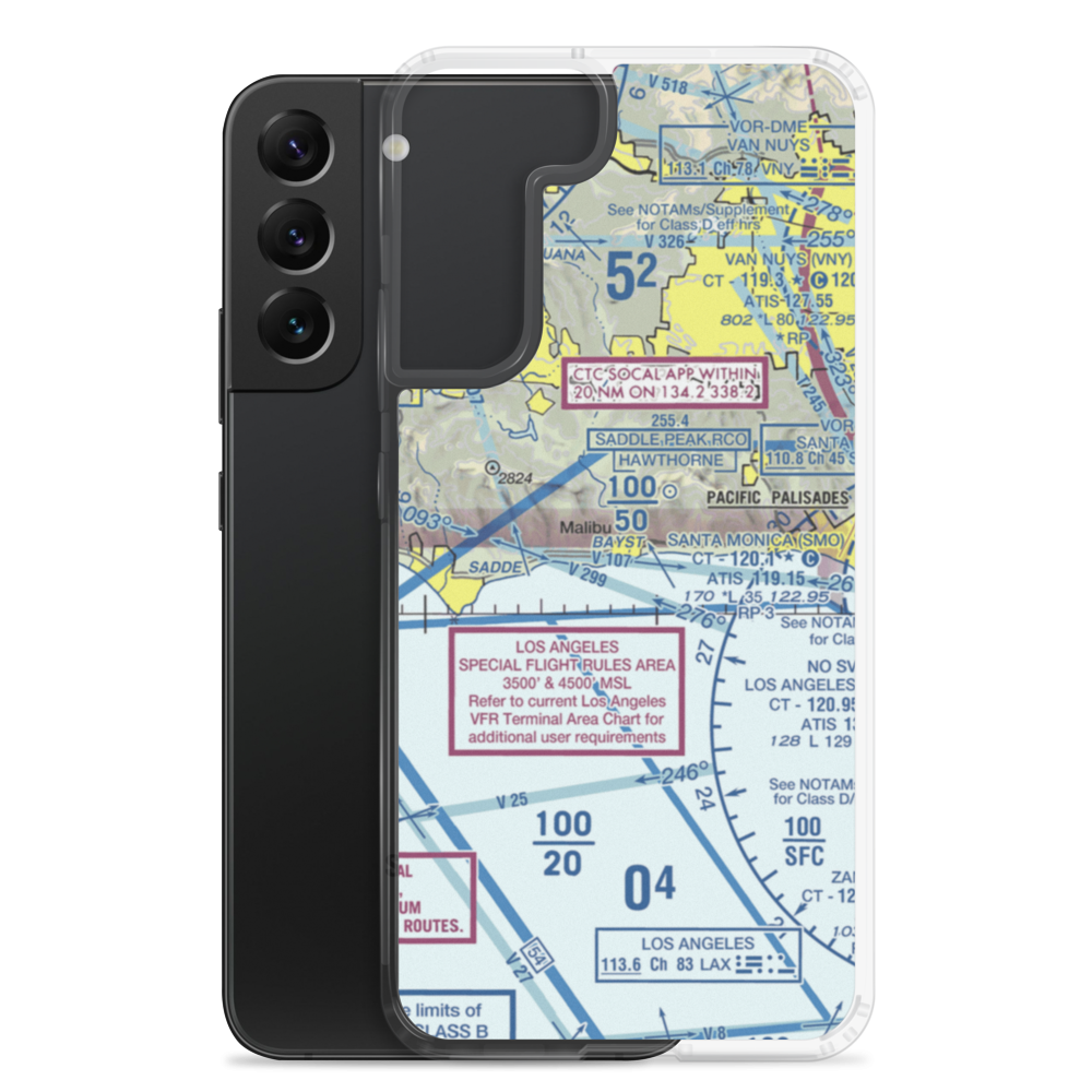 Malibu Administrative Center Heliport (74L) VFR Sectional Samsung Case Samsung Galaxy S22 Plus model shown