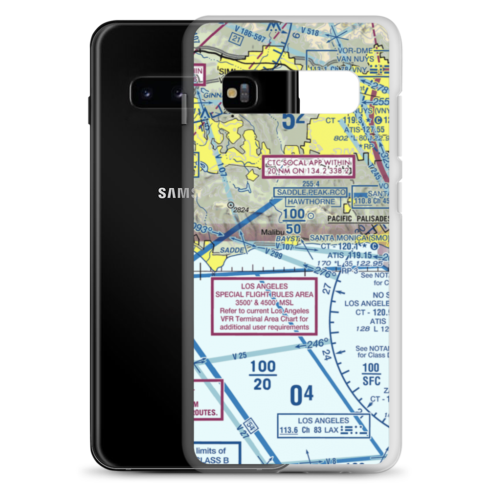 Malibu Administrative Center Heliport (74L) VFR Sectional Samsung Case Samsung Galaxy S10+ model shown