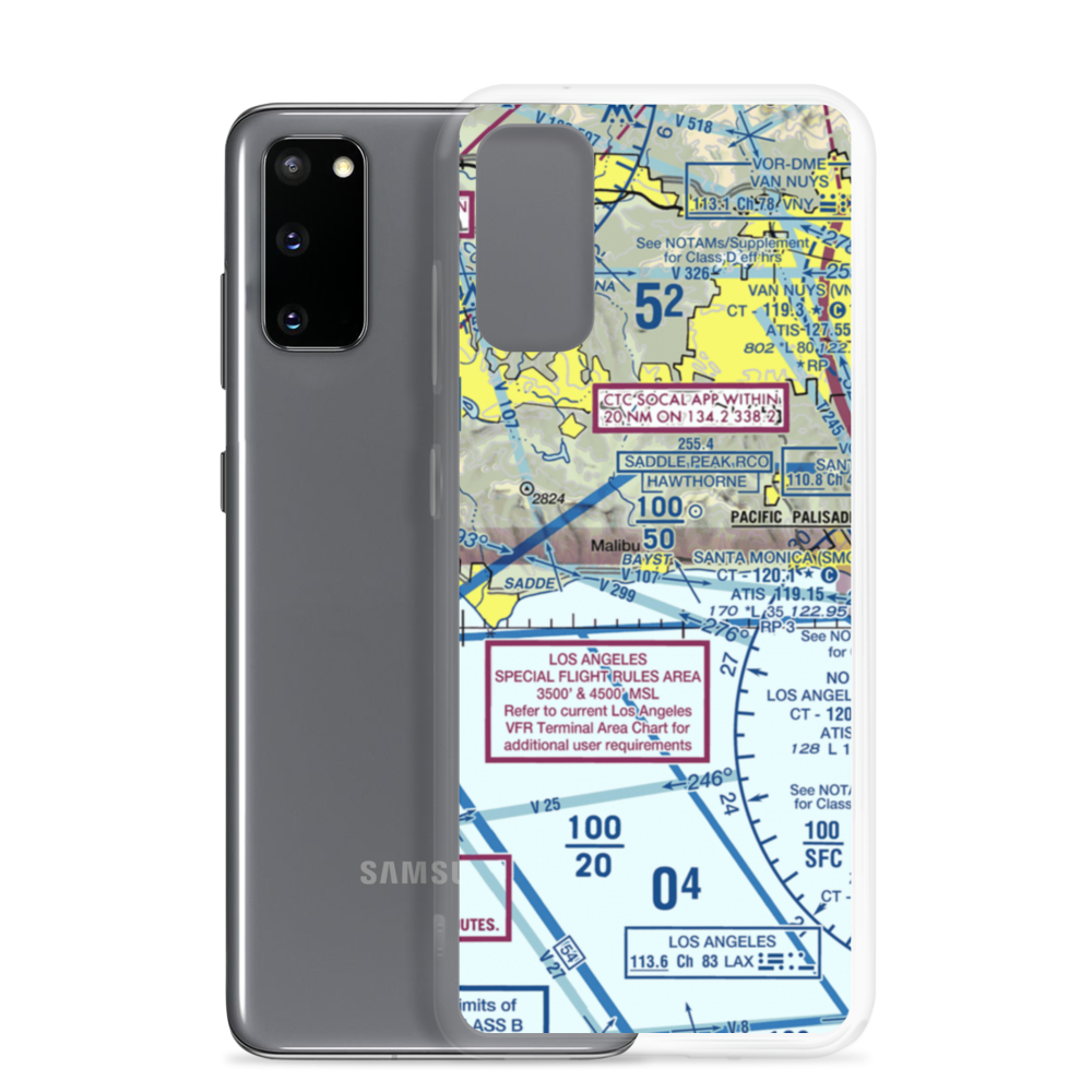 Malibu Administrative Center Heliport (74L) VFR Sectional Samsung Case Samsung Galaxy S20 model shown
