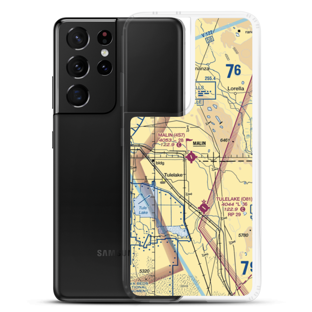 Malin Airport (4S7) VFR Sectional Samsung Case Samsung Galaxy S21 Ultra model shown