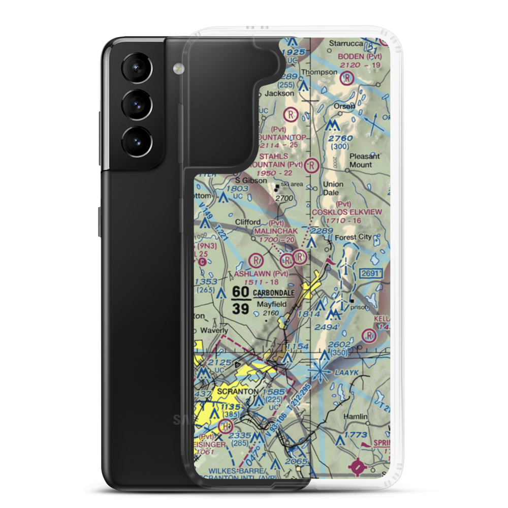 Malinchak Private Airport (9PN8) VFR Sectional Samsung Case Samsung Galaxy S21 Plus model shown