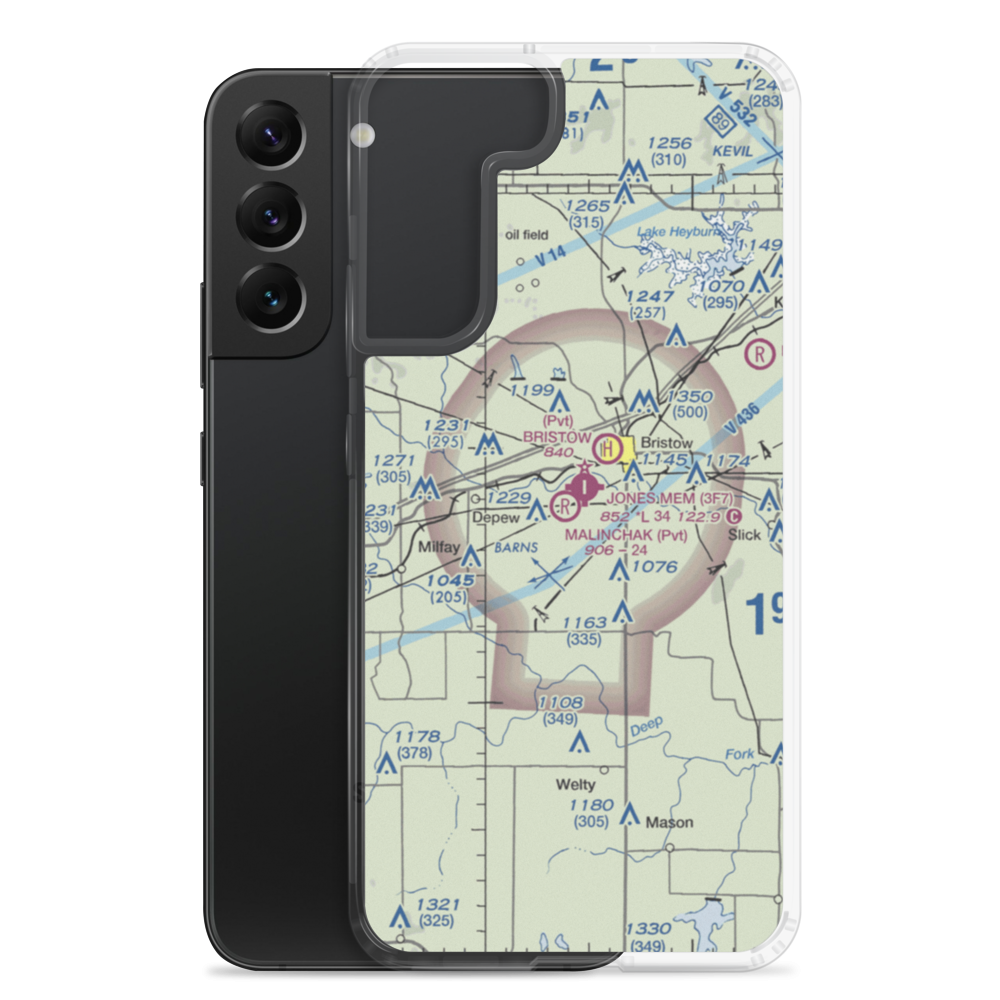 Malinchak Private Airport (OK69) VFR Sectional Samsung Case Samsung Galaxy S22 Plus model shown