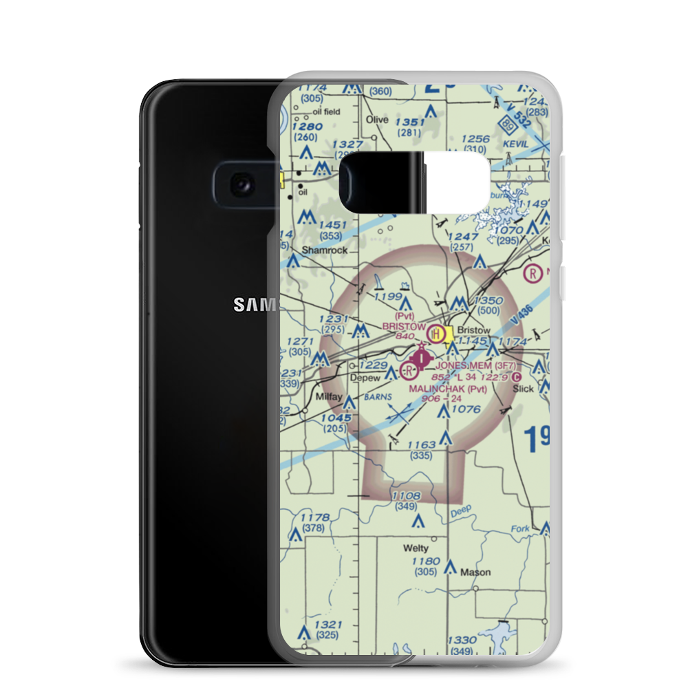 Malinchak Private Airport (OK69) VFR Sectional Samsung Case Samsung Galaxy S10e model shown