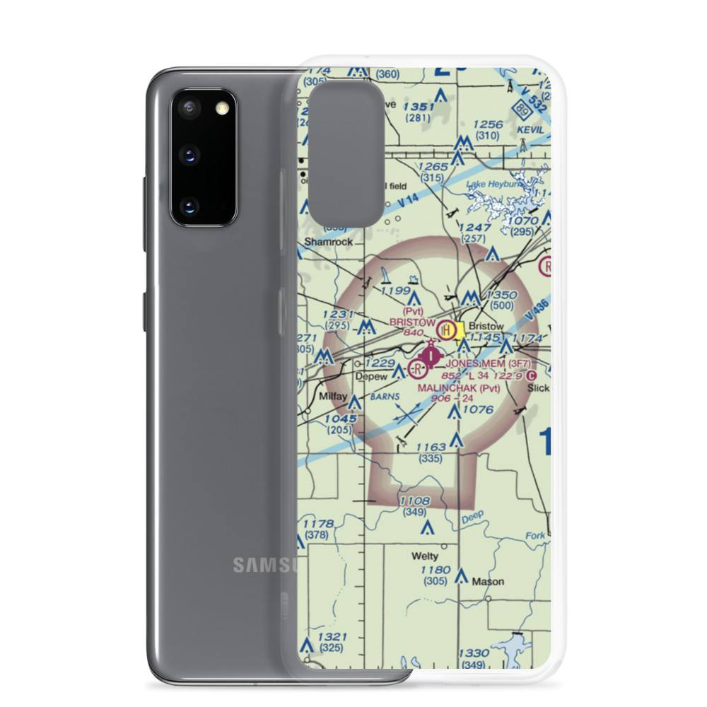 Malinchak Private Airport (OK69) VFR Sectional Samsung Case Samsung Galaxy S20 model shown