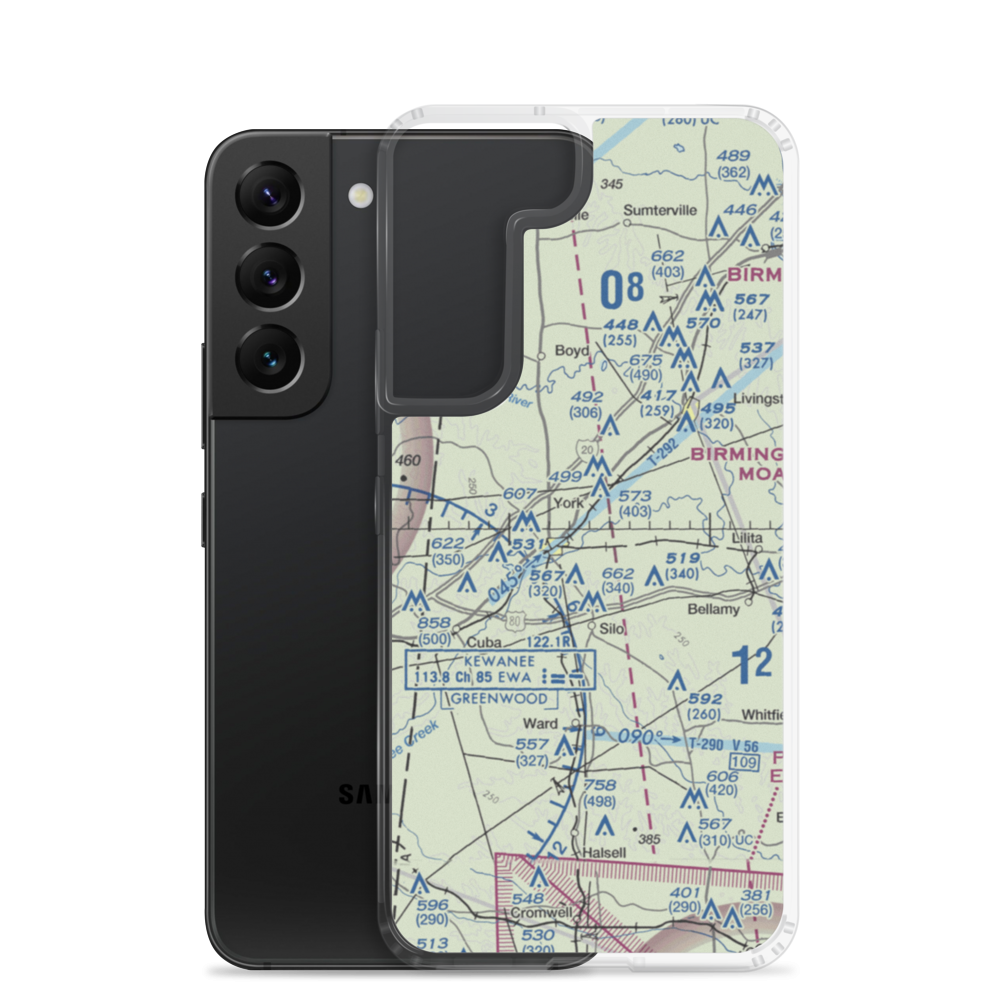 Mallard Airport (23A) VFR Sectional Samsung Case Samsung Galaxy S22 model shown