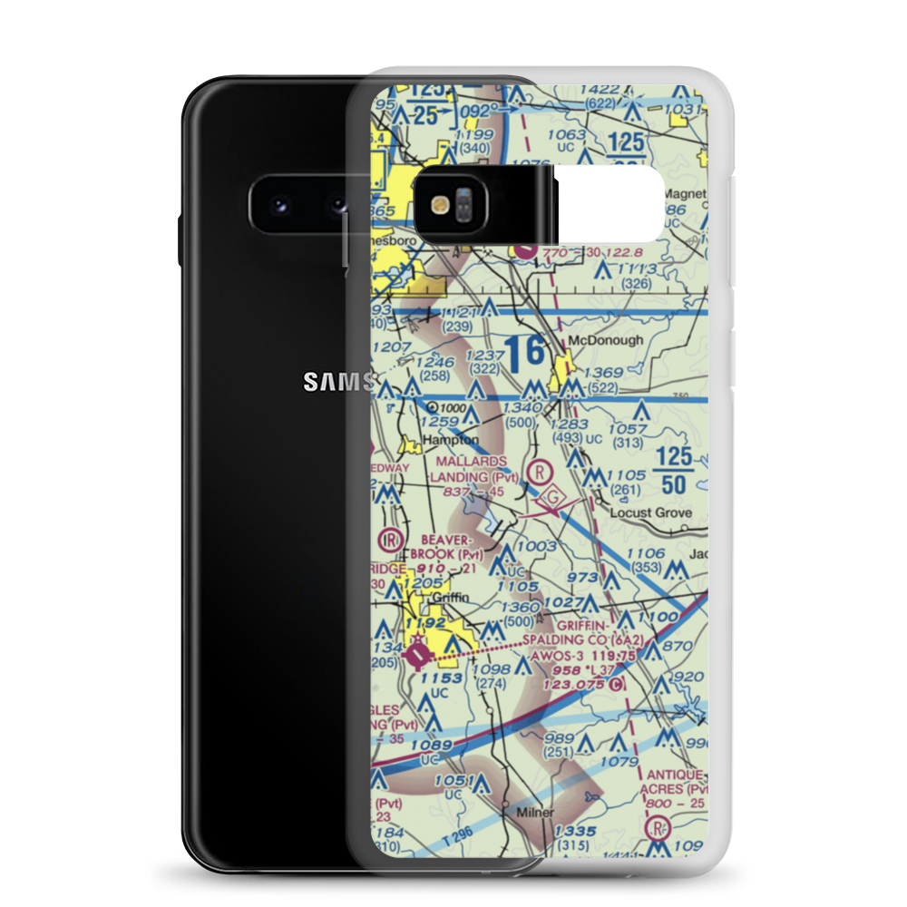 Mallards Landing Airport (GA04) VFR Sectional Samsung Case Samsung Galaxy S10 model shown
