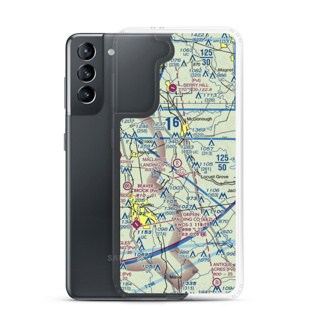 Mallards Landing Airport (GA04) VFR Sectional Samsung Case Samsung Galaxy S21 model shown
