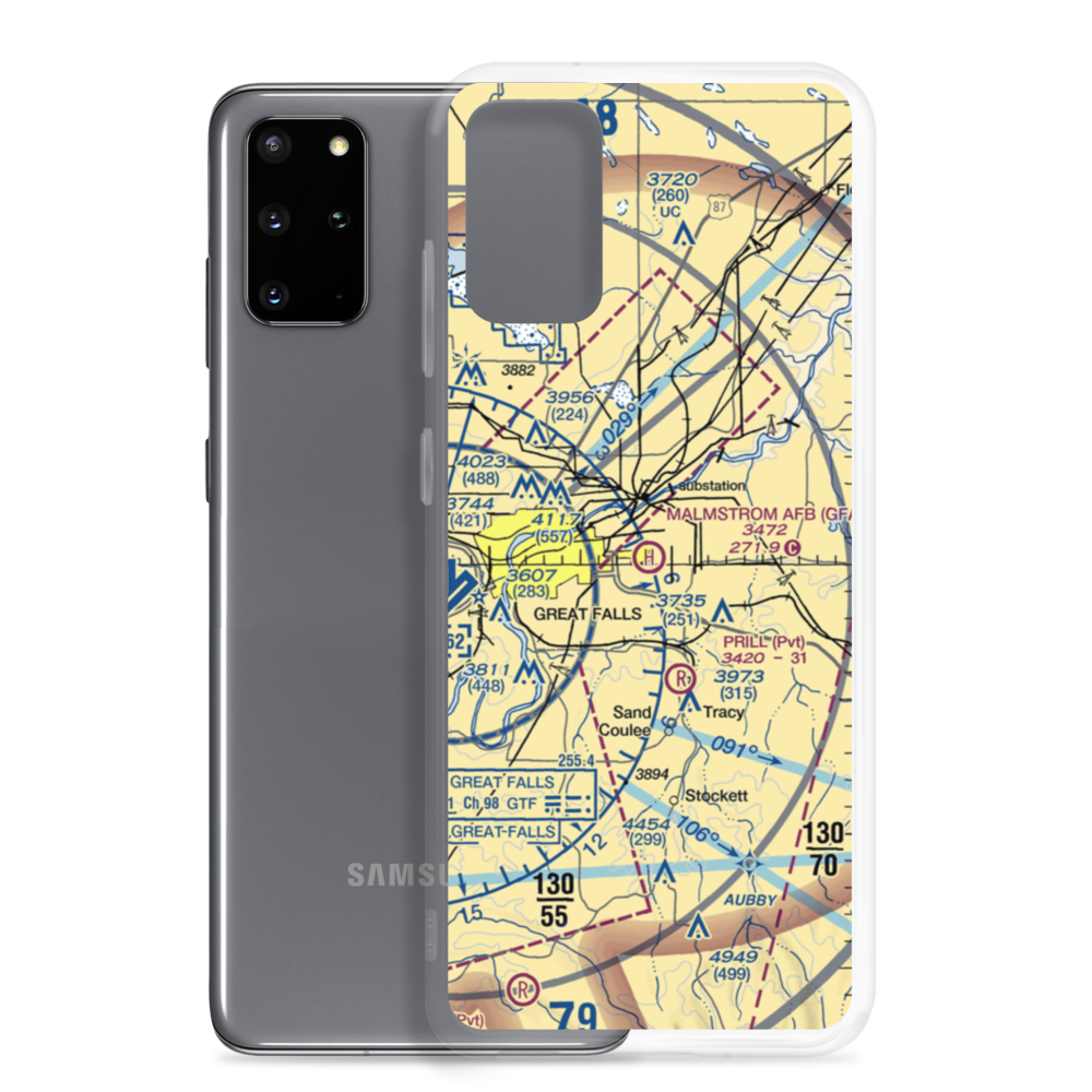 Malmstrom Air Force Base (GFA) VFR Sectional Samsung Case Samsung Galaxy S20 Plus model shown