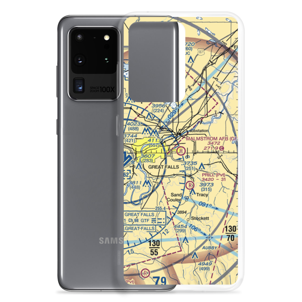 Malmstrom Air Force Base (GFA) VFR Sectional Samsung Case Samsung Galaxy S20 Ultra model shown