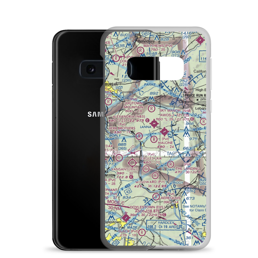 Malone Airport (NJ61) VFR Sectional Samsung Case Samsung Galaxy S10e model shown