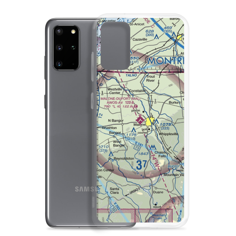 Malone Dufort Airport (MAL) VFR Sectional Samsung Case Samsung Galaxy S20 Plus model shown