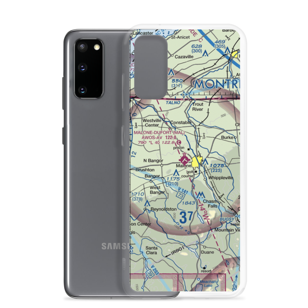Malone Dufort Airport (MAL) VFR Sectional Samsung Case Samsung Galaxy S20 model shown