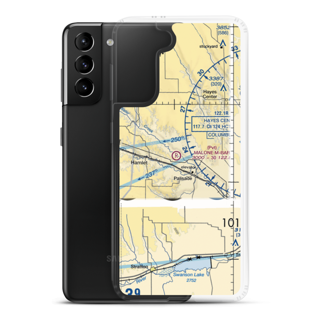 Malone M-Bar Ranch Airport (4NE8) VFR Sectional Samsung Case Samsung Galaxy S21 Plus model shown