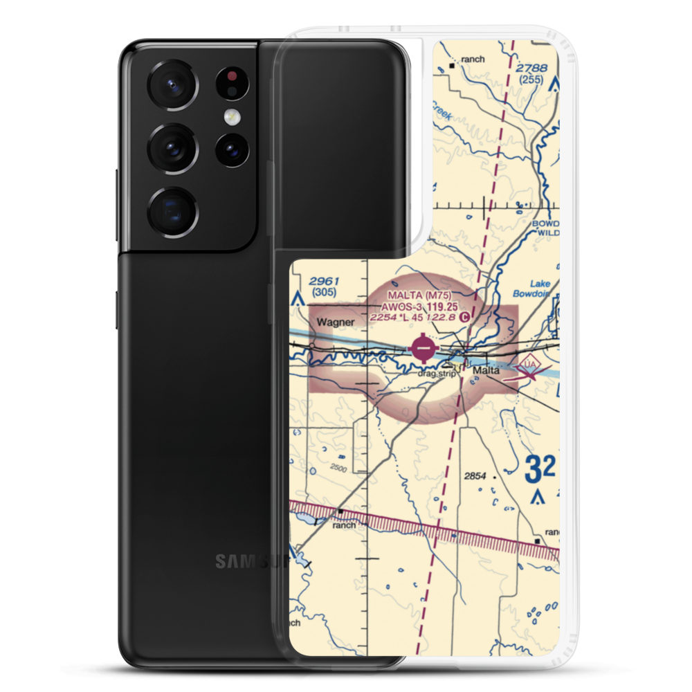 Malta Airport (M75) VFR Sectional Samsung Case Samsung Galaxy S21 Ultra model shown