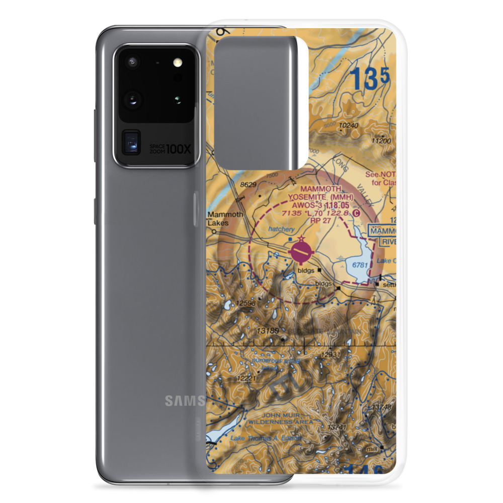 Mammoth Yosemite Airport (MMH) VFR Sectional Samsung Case Samsung Galaxy S20 Ultra model shown