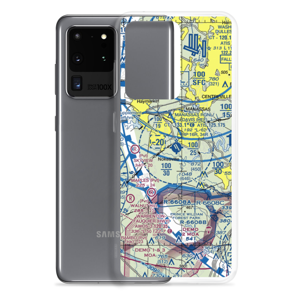 Manassas Regional Airport/Harry P. Davis Field (HEF) VFR Sectional Samsung Case Samsung Galaxy S20 Ultra model shown