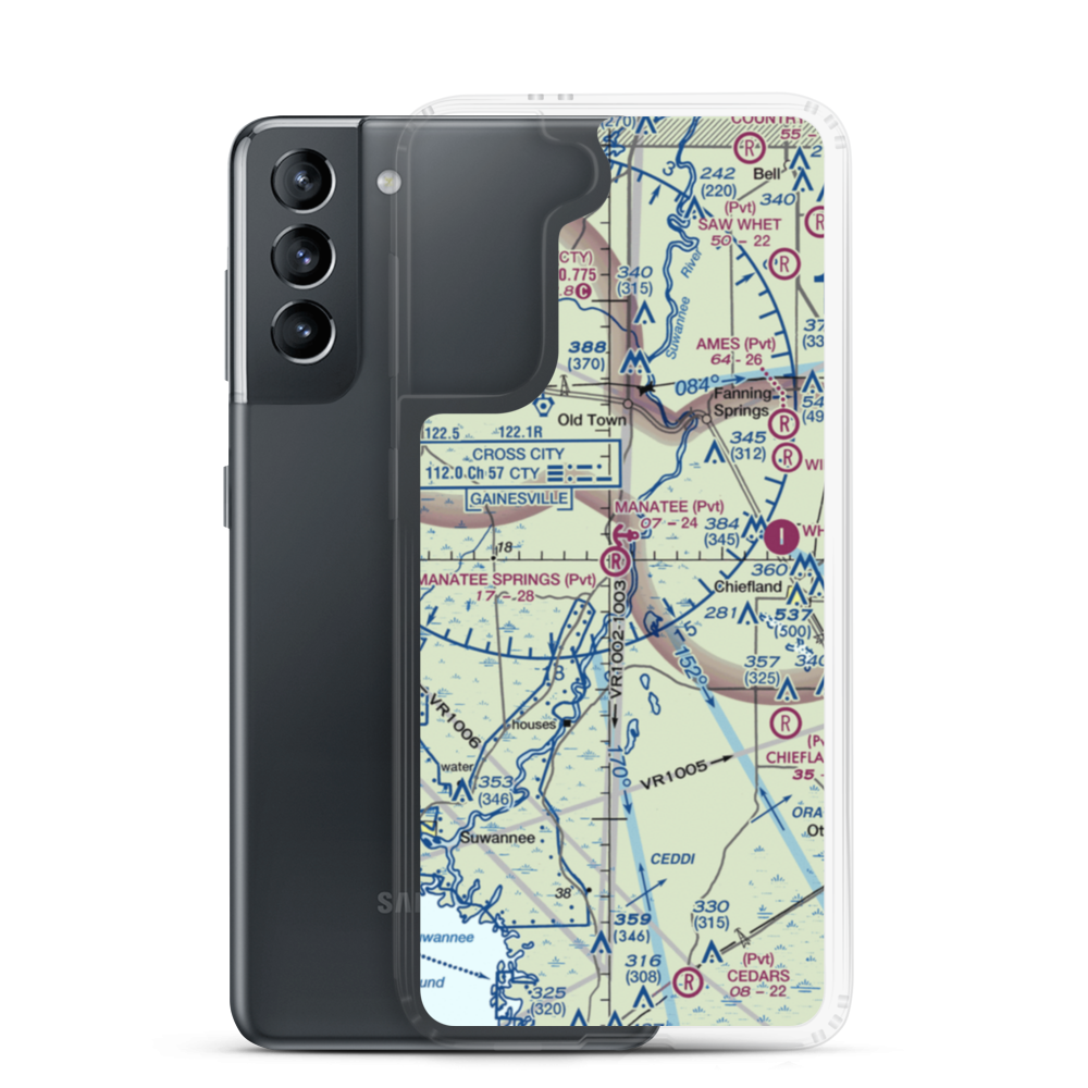 Manatee Springs Airport (5FD0) VFR Sectional Samsung Case Samsung Galaxy S21 model shown