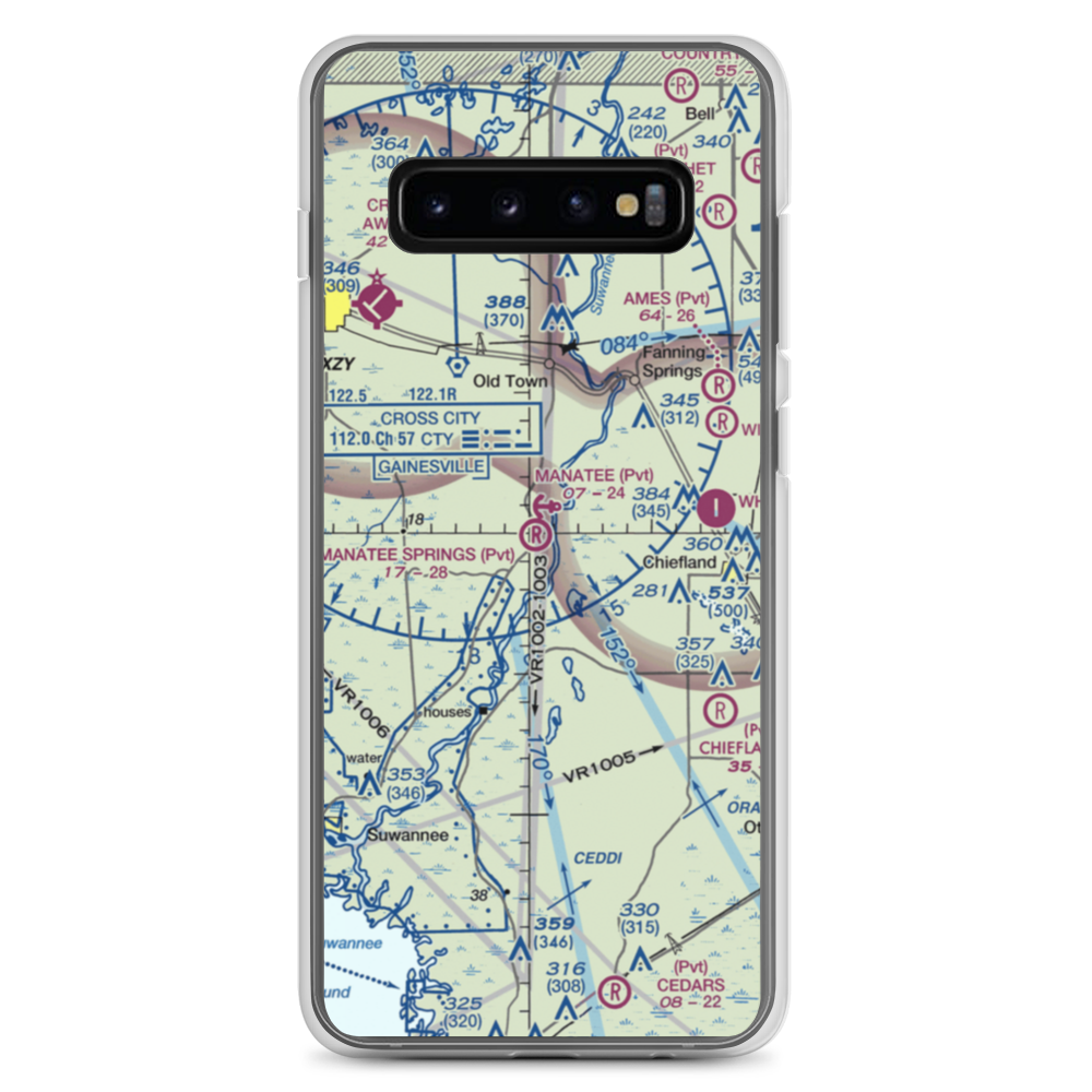 Manatee Springs Airport (5FD0) VFR Sectional Samsung Case Samsung Galaxy S10+ model shown