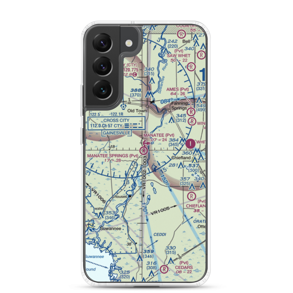 Manatee Springs Airport (5FD0) VFR Sectional Samsung Case Samsung Galaxy S22 Plus model shown
