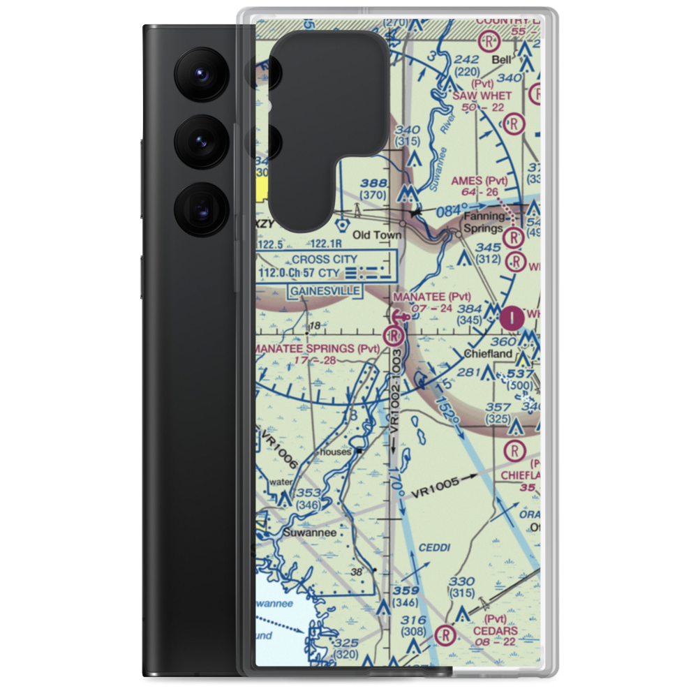 Manatee Springs Airport (5FD0) VFR Sectional Samsung Case Samsung Galaxy S22 Ultra model shown
