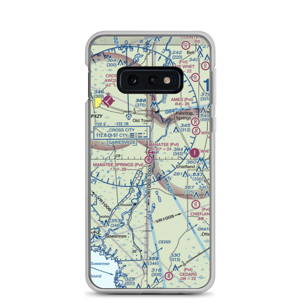 Manatee Springs Airport (5FD0) VFR Sectional Samsung Case Samsung Galaxy S10e model shown