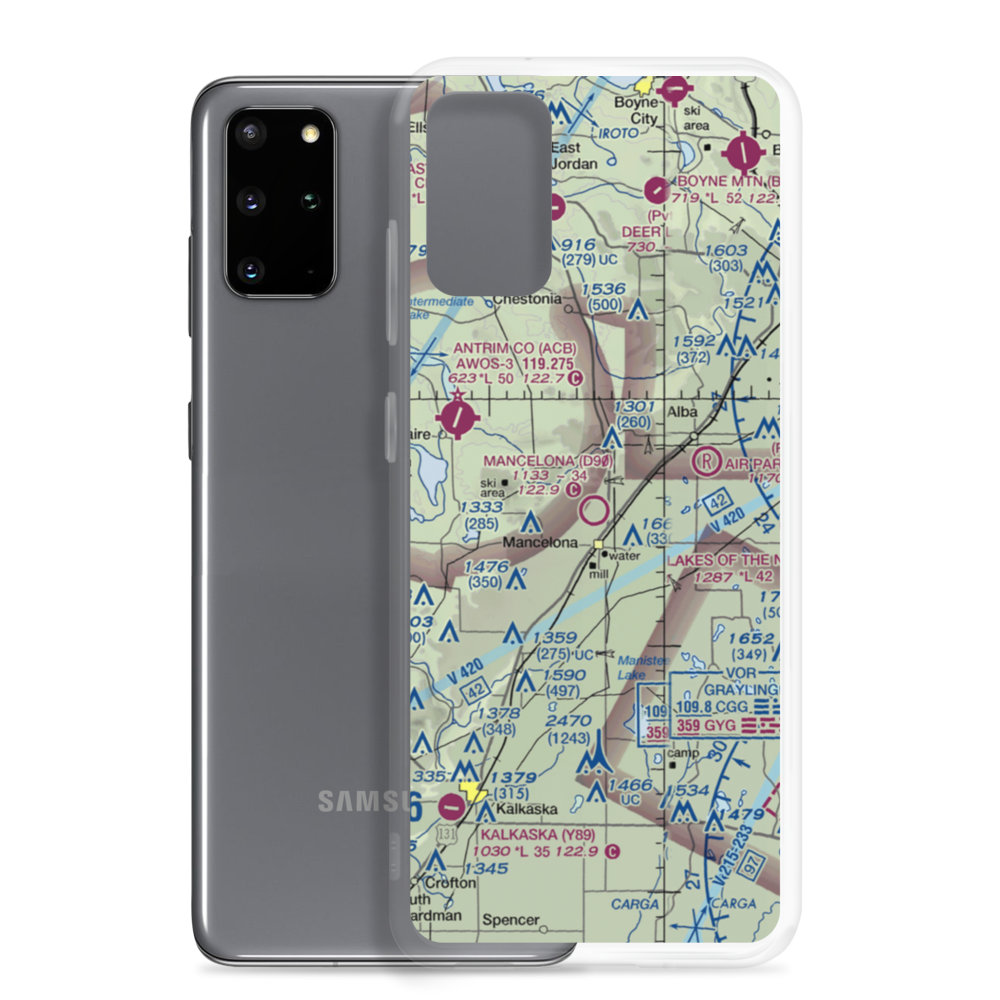 Mancelona Municipal Airport (D90) VFR Sectional Samsung Case Samsung Galaxy S20 Plus model shown