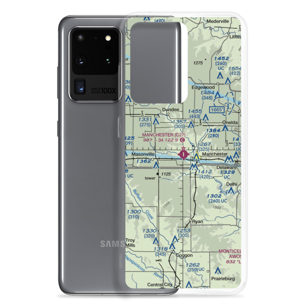 Manchester Municipal Airport (C27) VFR Sectional Samsung Case Samsung Galaxy S20 Ultra model shown
