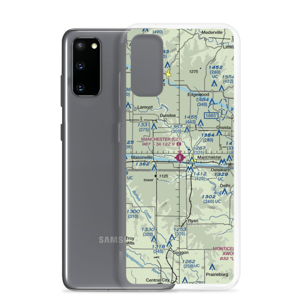 Manchester Municipal Airport (C27) VFR Sectional Samsung Case Samsung Galaxy S20 model shown