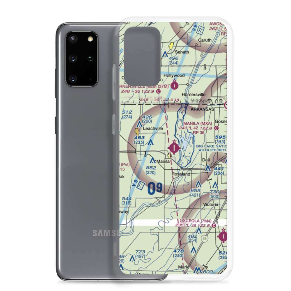 Manila Municipal Airport (MXA) VFR Sectional Samsung Case Samsung Galaxy S20 Plus model shown