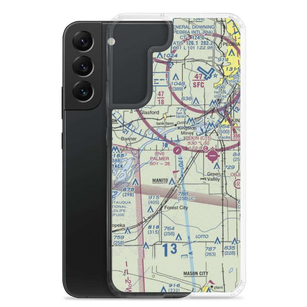 Manito Mitchell Airport (C45) VFR Sectional Samsung Case Samsung Galaxy S22 Plus model shown