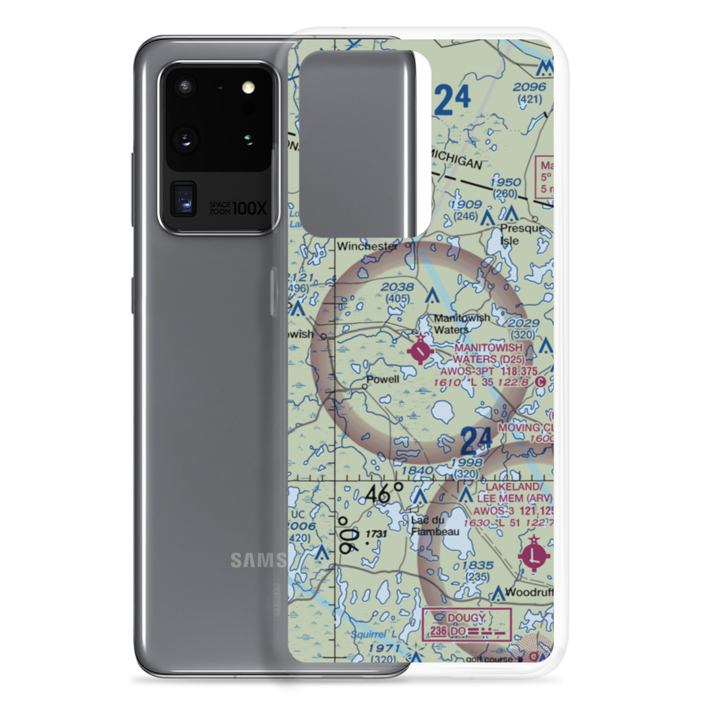 Manitowish Waters Airport (D25) VFR Sectional Samsung Case Samsung Galaxy S20 Ultra model shown