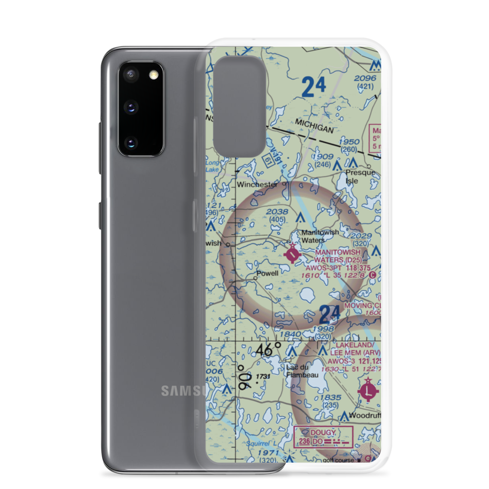 Manitowish Waters Airport (D25) VFR Sectional Samsung Case Samsung Galaxy S20 model shown