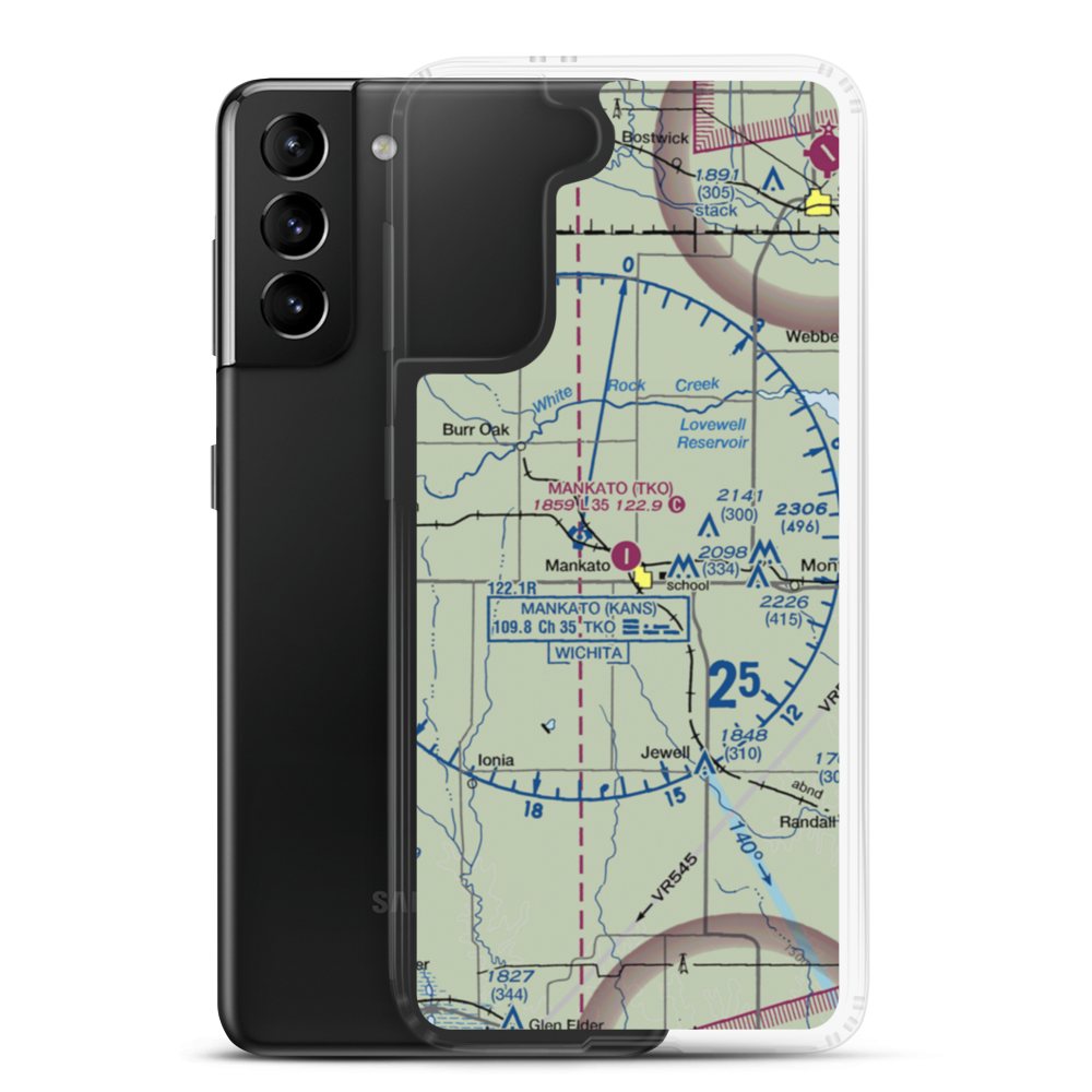 Mankato Airport (TKO) VFR Sectional Samsung Case Samsung Galaxy S21 Plus model shown