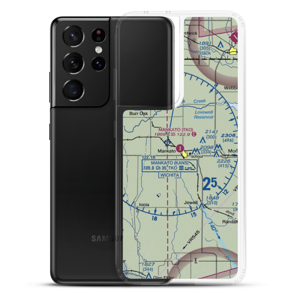 Mankato Airport (TKO) VFR Sectional Samsung Case Samsung Galaxy S21 Ultra model shown