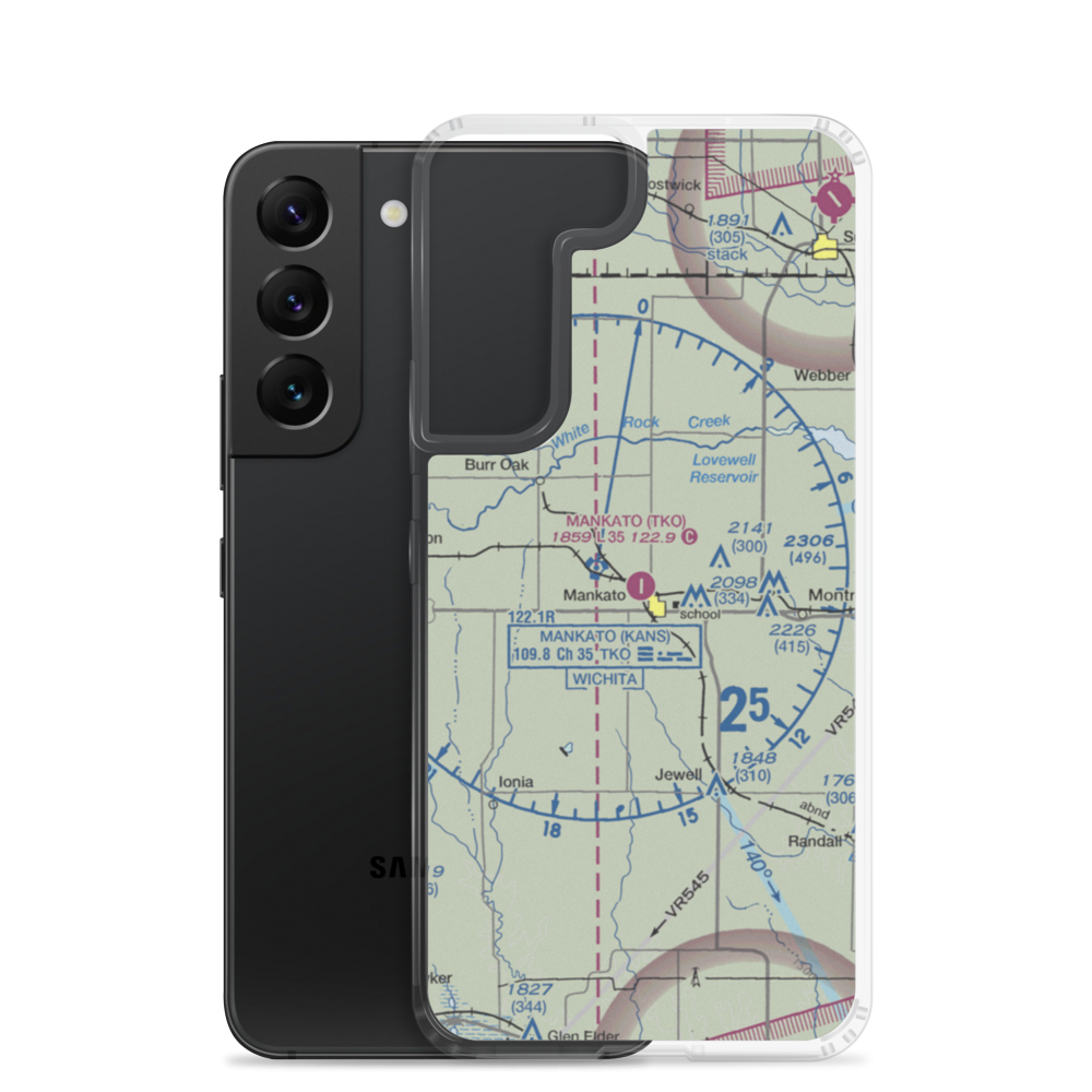 Mankato Airport (TKO) VFR Sectional Samsung Case Samsung Galaxy S22 model shown