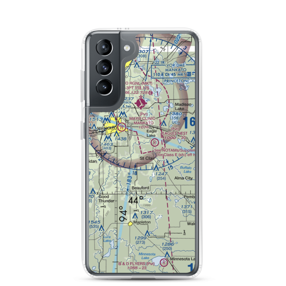 Mankato Farmstrip Airport (6MN7) VFR Sectional Samsung Case Samsung Galaxy S21 model shown