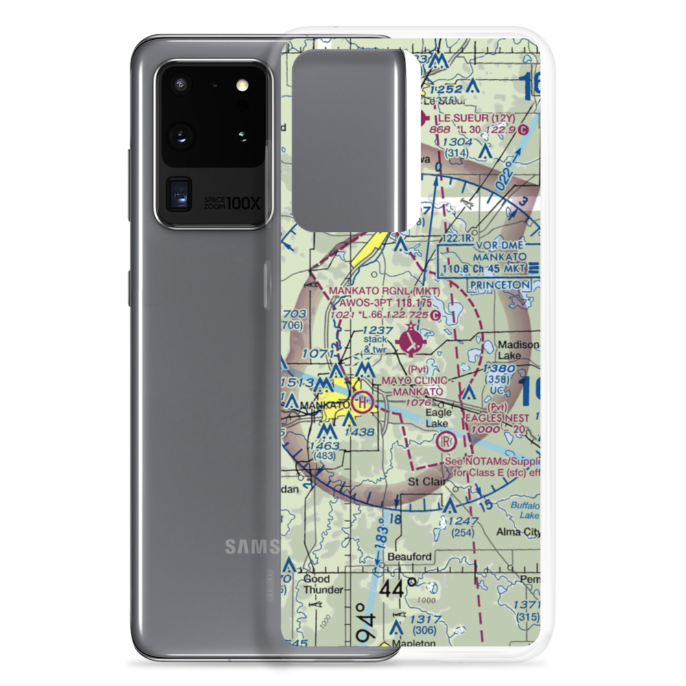 Mankato Regional Airport (MKT) VFR Sectional Samsung Case Samsung Galaxy S20 Ultra model shown