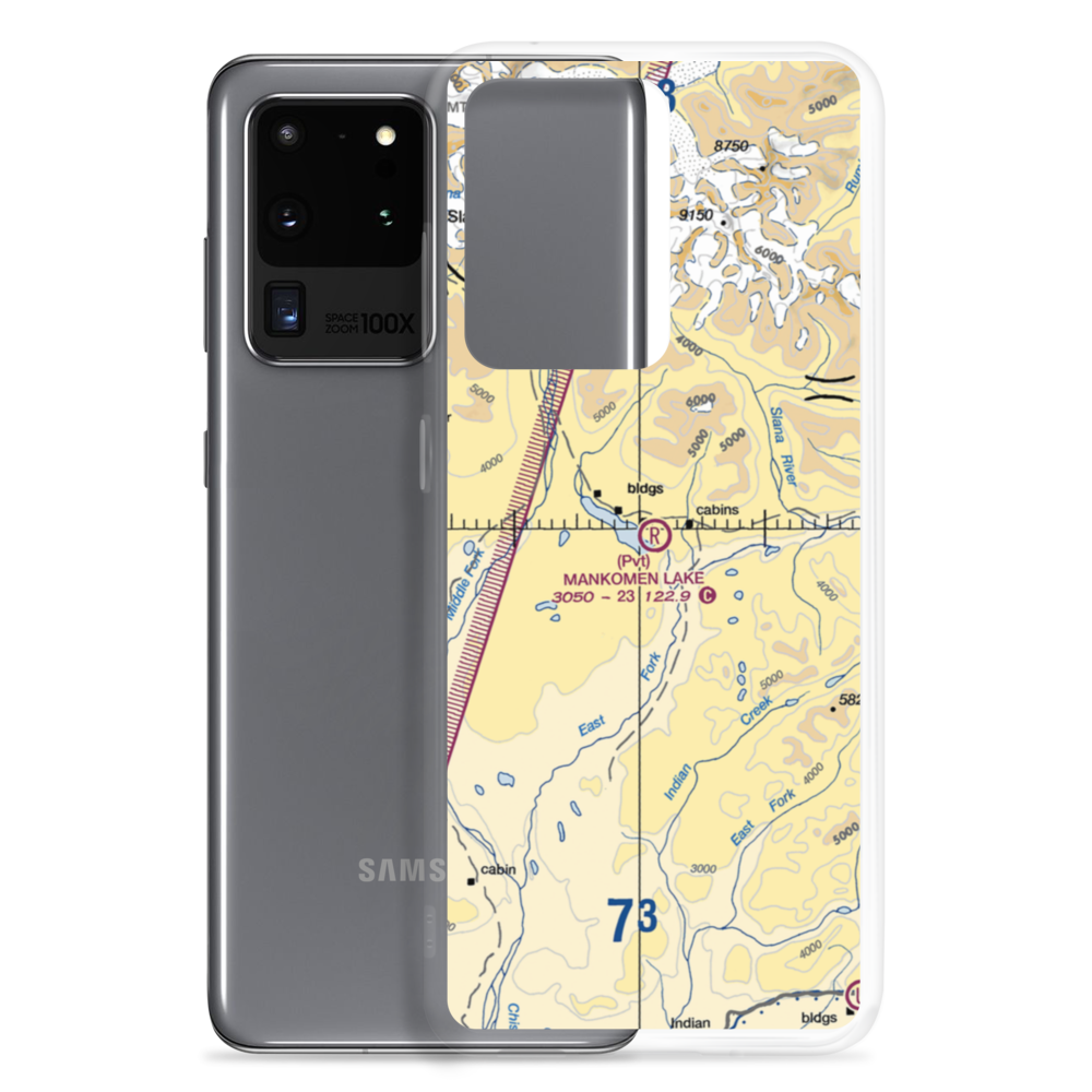 Mankomen Lake Airport (4AK5) VFR Sectional Samsung Case Samsung Galaxy S20 Ultra model shown