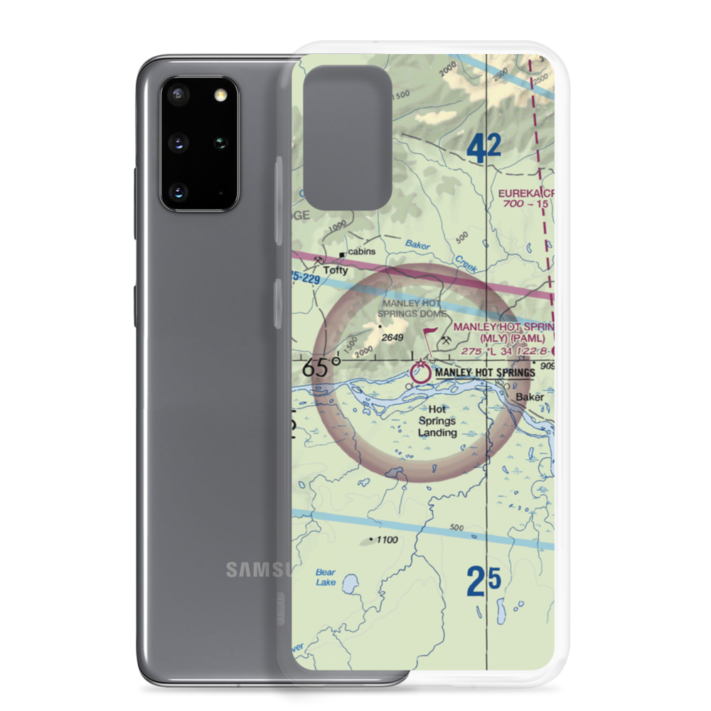 Manley Hot Springs Airport (MLY) VFR Sectional Samsung Case Samsung Galaxy S20 Plus model shown