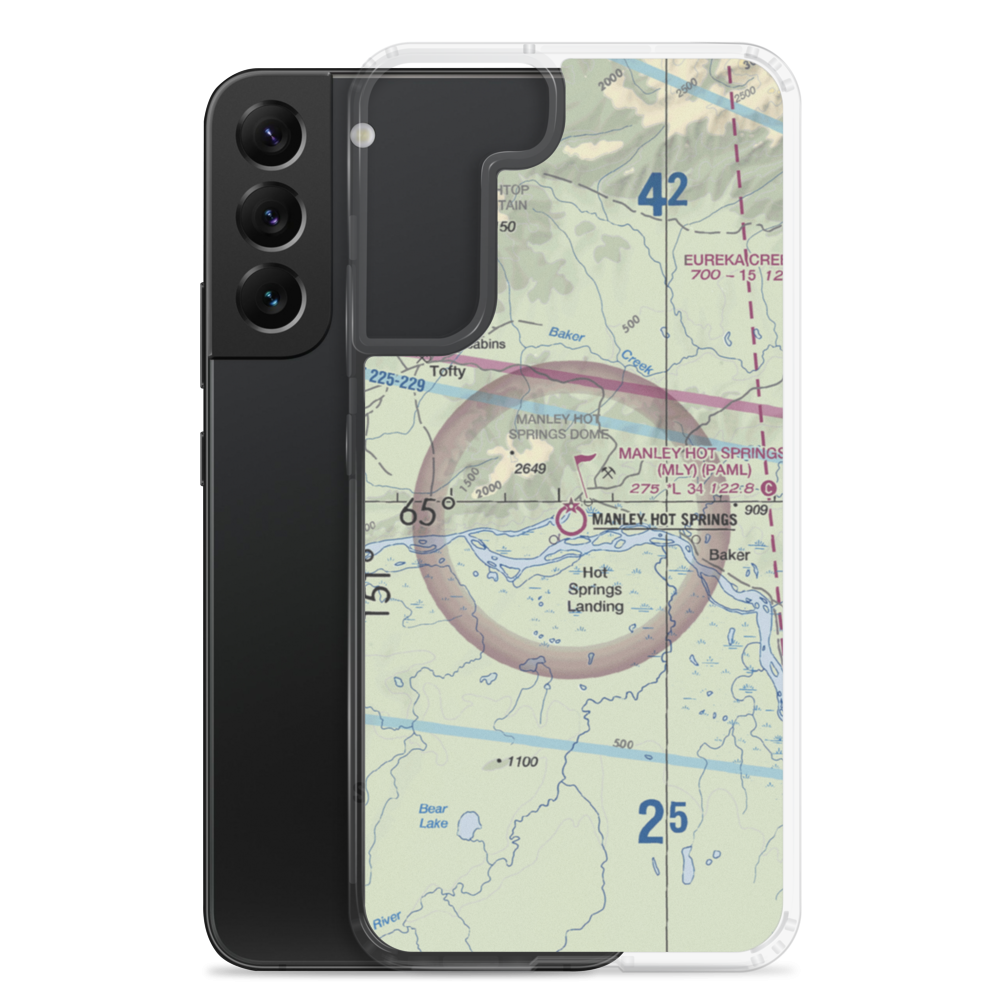 Manley Hot Springs Airport (MLY) VFR Sectional Samsung Case Samsung Galaxy S22 Plus model shown